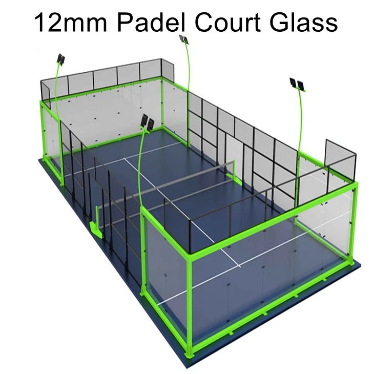 12 mm ESG gehard glas gebruikt voor Padel Court